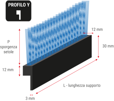 Spazzola flessibile profilo a Y